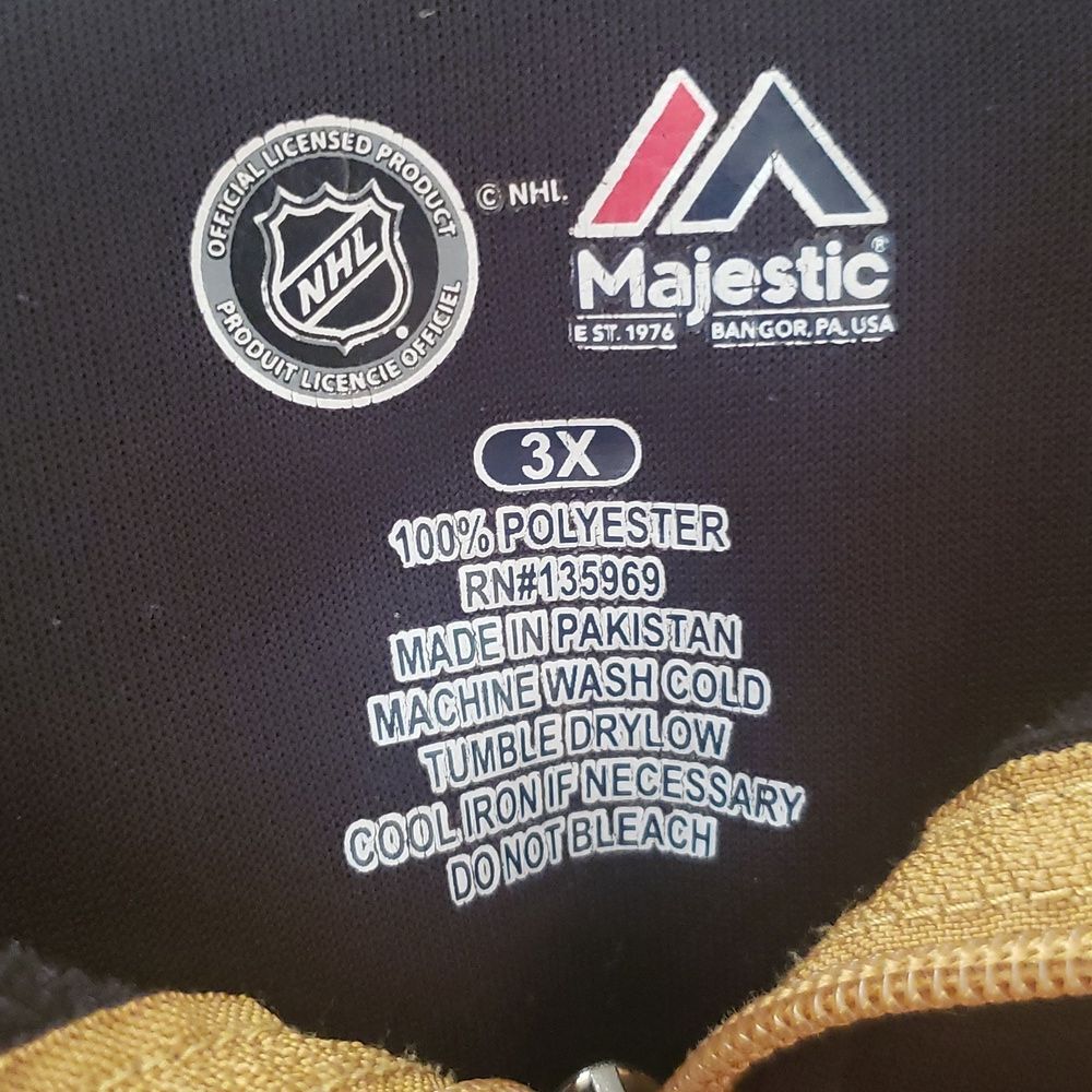 Majestic NHL Pittsburgh Penguins Zip-Up Warm Up Jacket - Sz 3X - Picture 6 of 6